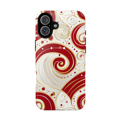 Golden Candy Swirl – Tough Glossy iPhone Case