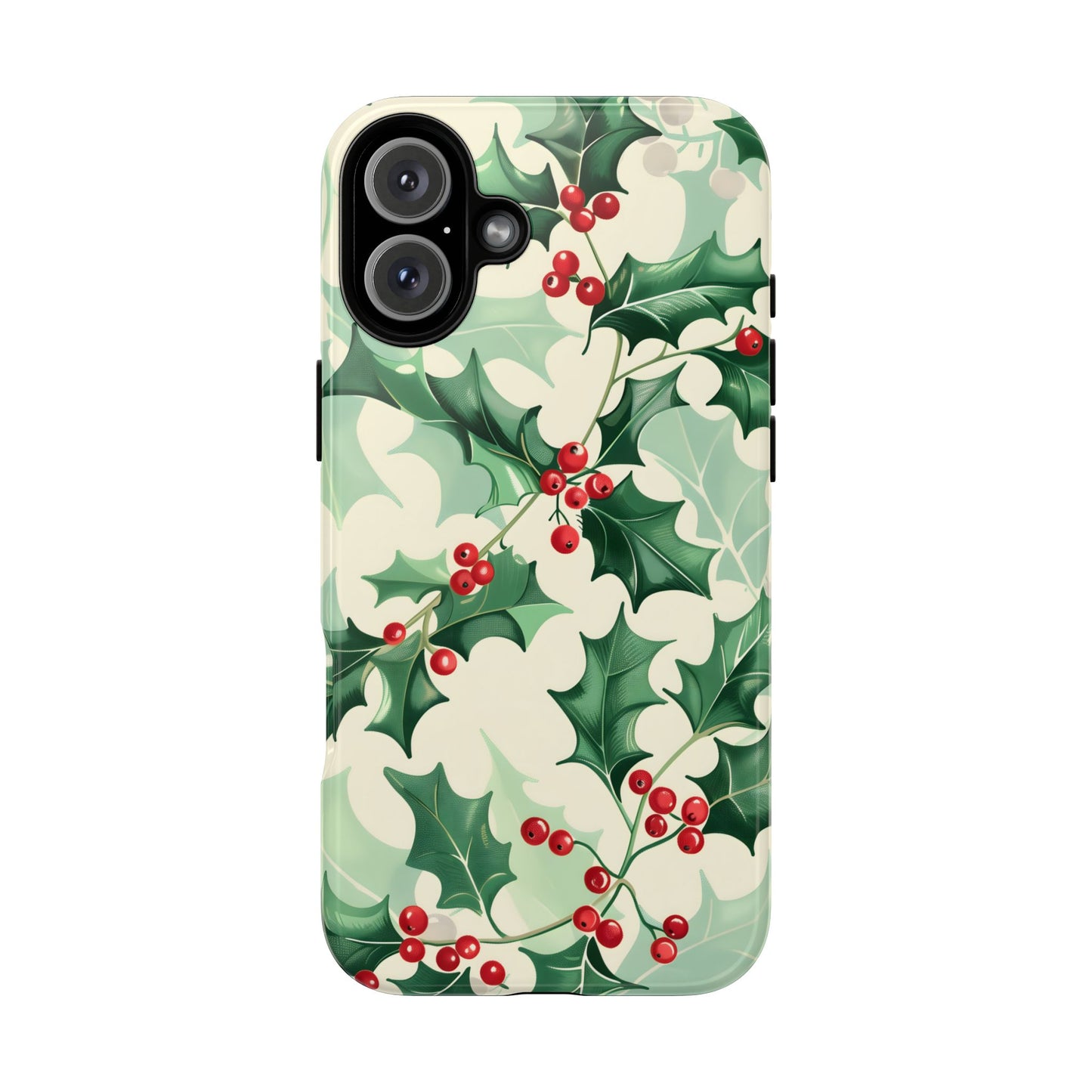 Winter Holly Charm – Tough Glossy iPhone Case