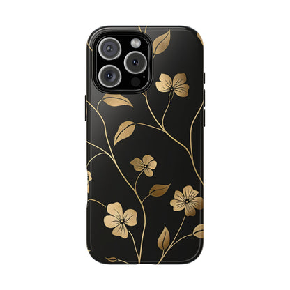 Golden Elegance – Tough Glossy iPhone Case