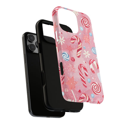 Candy Cane Swirl – Tough Glossy iPhone Case