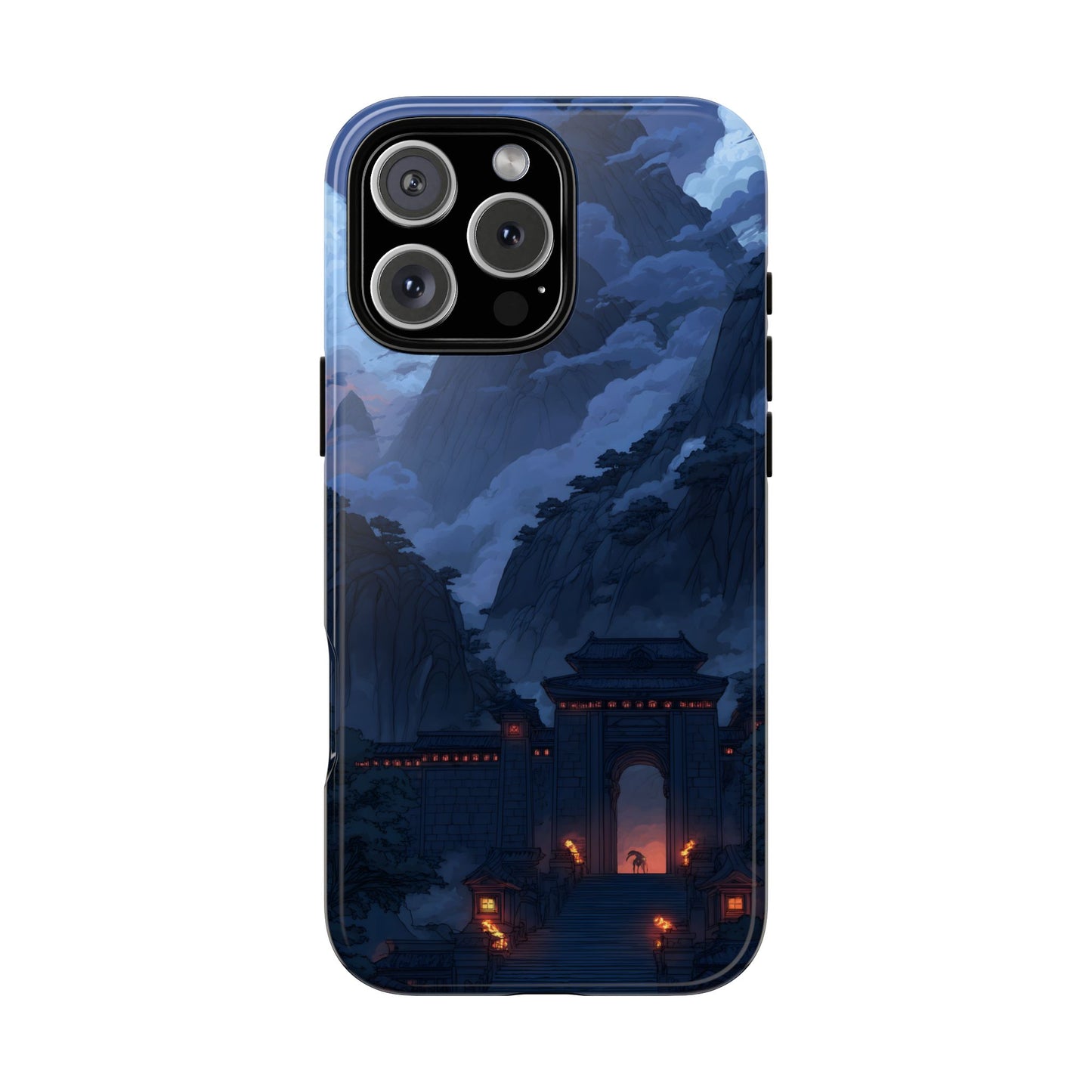 🌲 Mountain Fortress – Tough Glossy iPhone Case