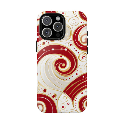 Golden Candy Swirl – Tough Glossy iPhone Case