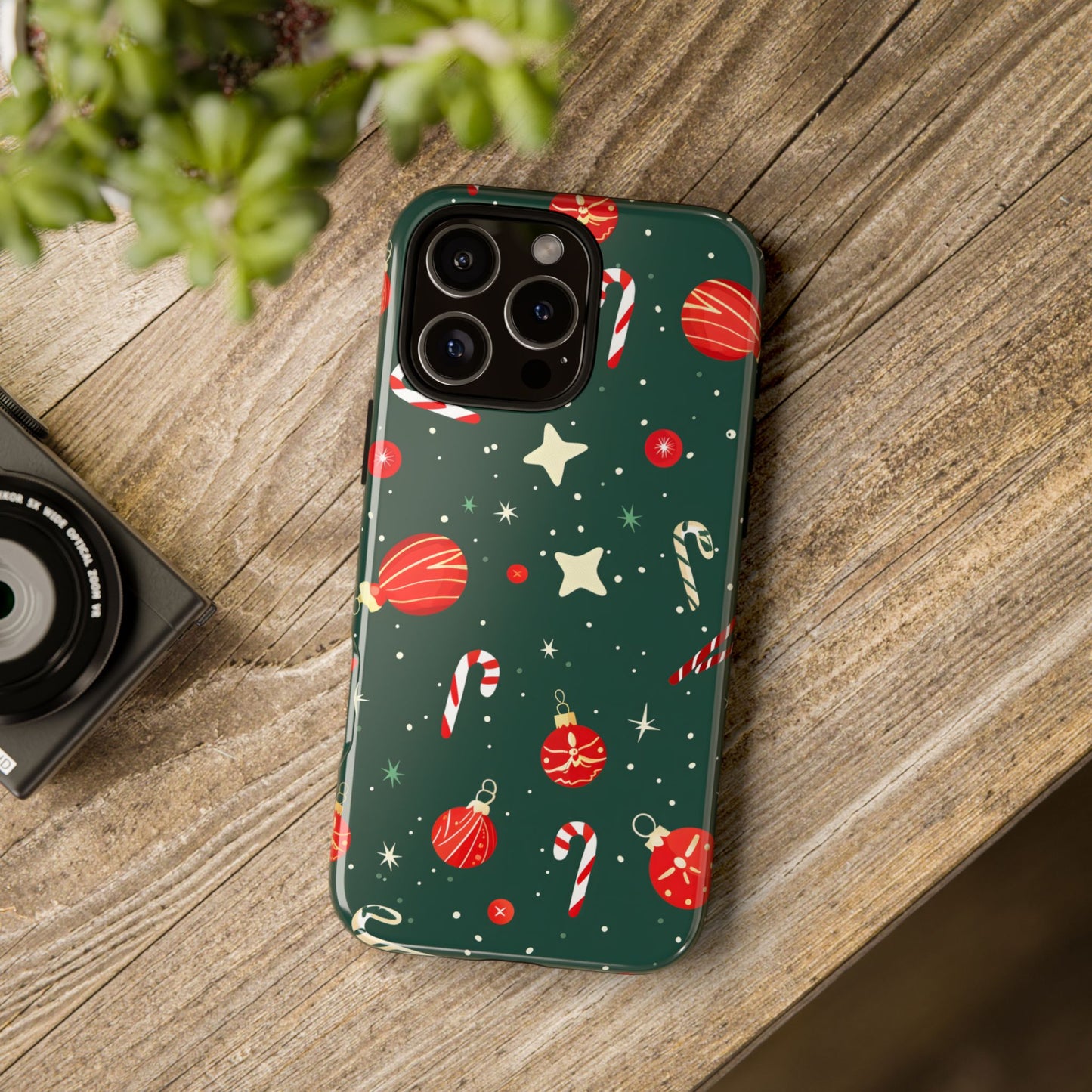 Festive Ornament Scatter – Tough Glossy iPhone Case