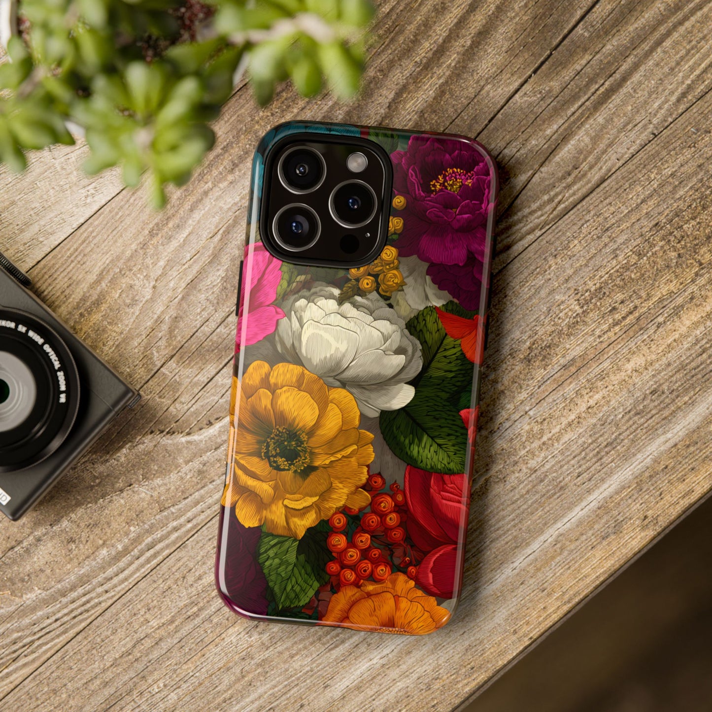 Midnight Bloom – Tough Glossy iPhone Case