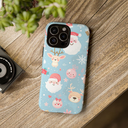 Pastel Santa Joy – Tough Glossy iPhone Case