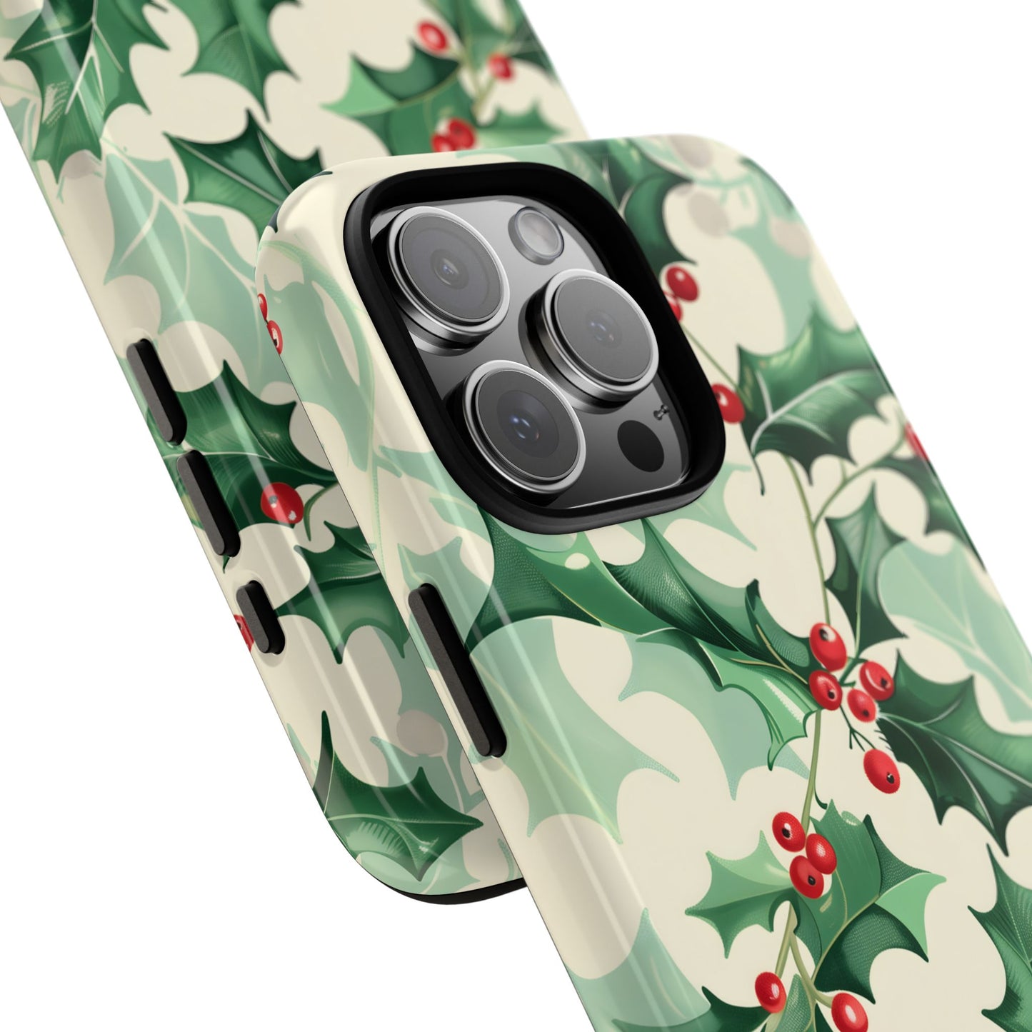Winter Holly Charm – Tough Glossy iPhone Case