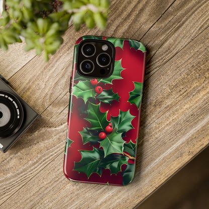 Holly Berry Bloom – Tough Glossy iPhone Case