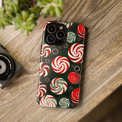Peppermint Swirl Burst – Tough Glossy iPhone Case