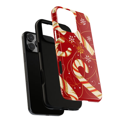 Golden Candy Cane Luxe – Tough Glossy iPhone Case
