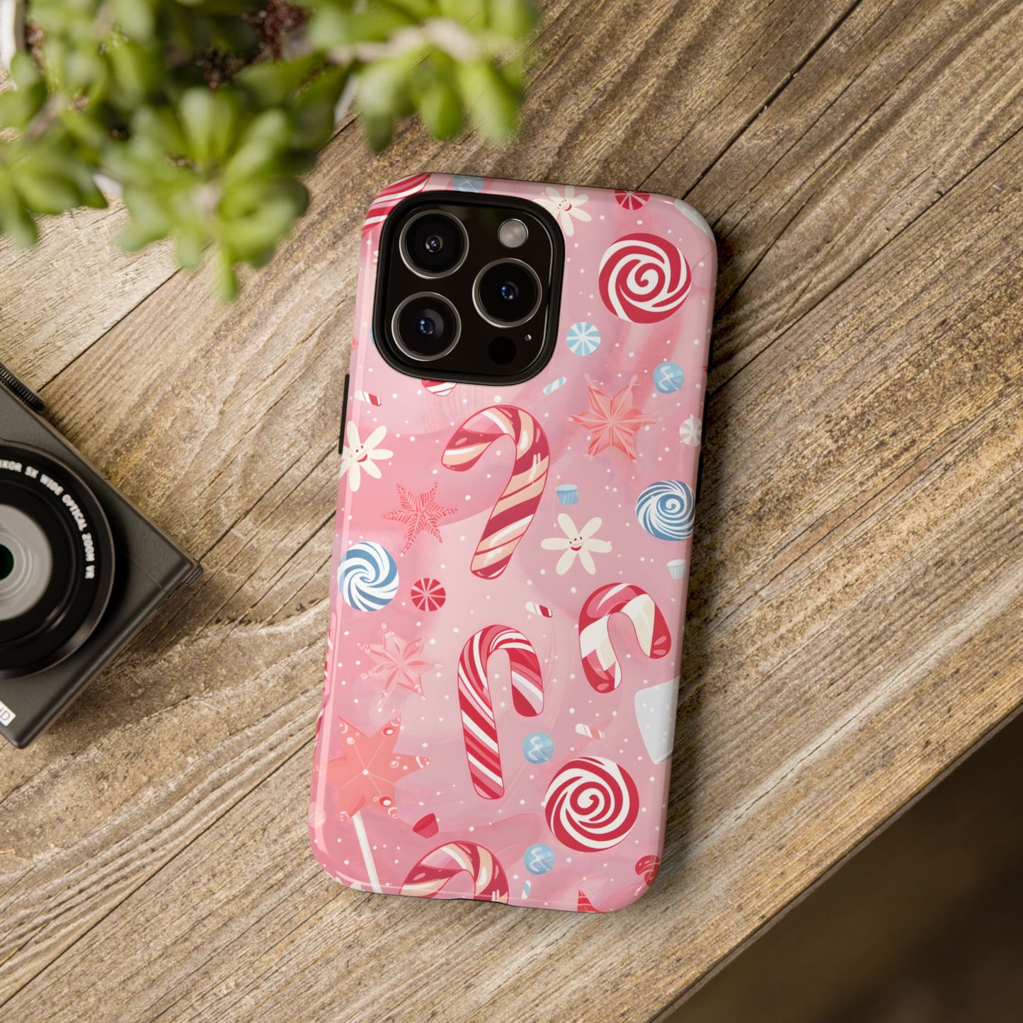 Candy Cane Swirl – Tough Glossy iPhone Case