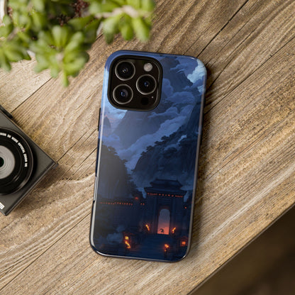 🌲 Mountain Fortress – Tough Glossy iPhone Case