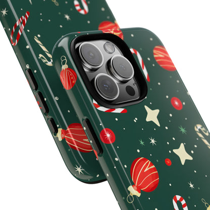 Festive Ornament Scatter – Tough Glossy iPhone Case