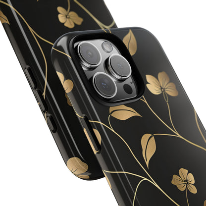 Golden Elegance – Tough Glossy iPhone Case