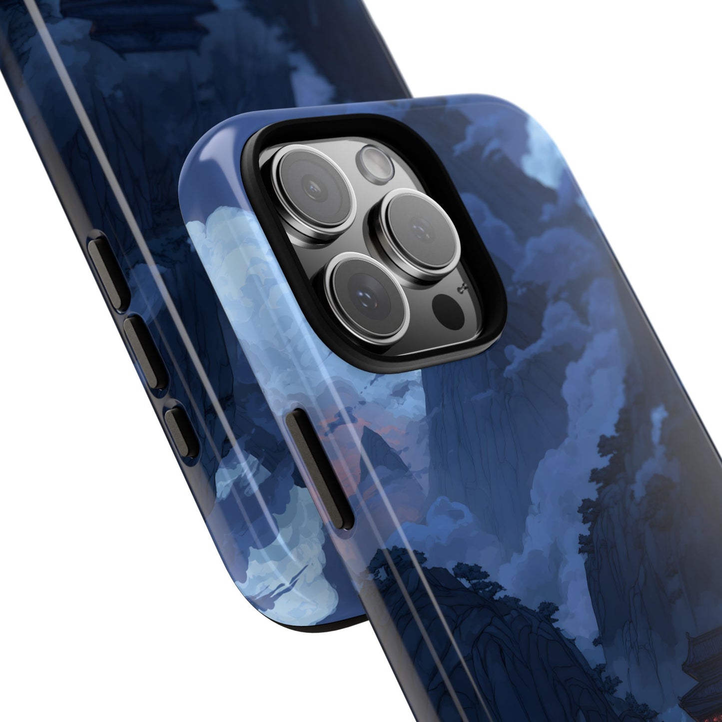 🌲 Mountain Fortress – Tough Glossy iPhone Case