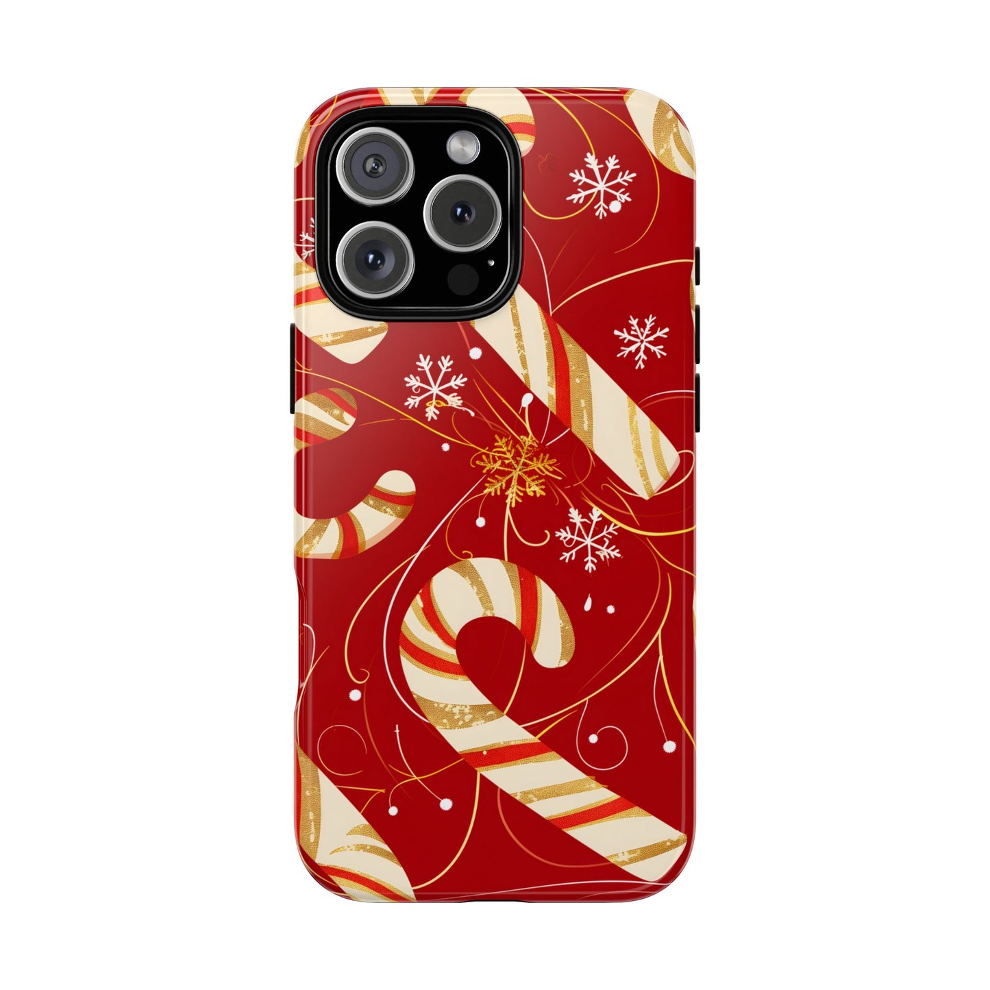 Golden Candy Cane Luxe – Tough Glossy iPhone Case