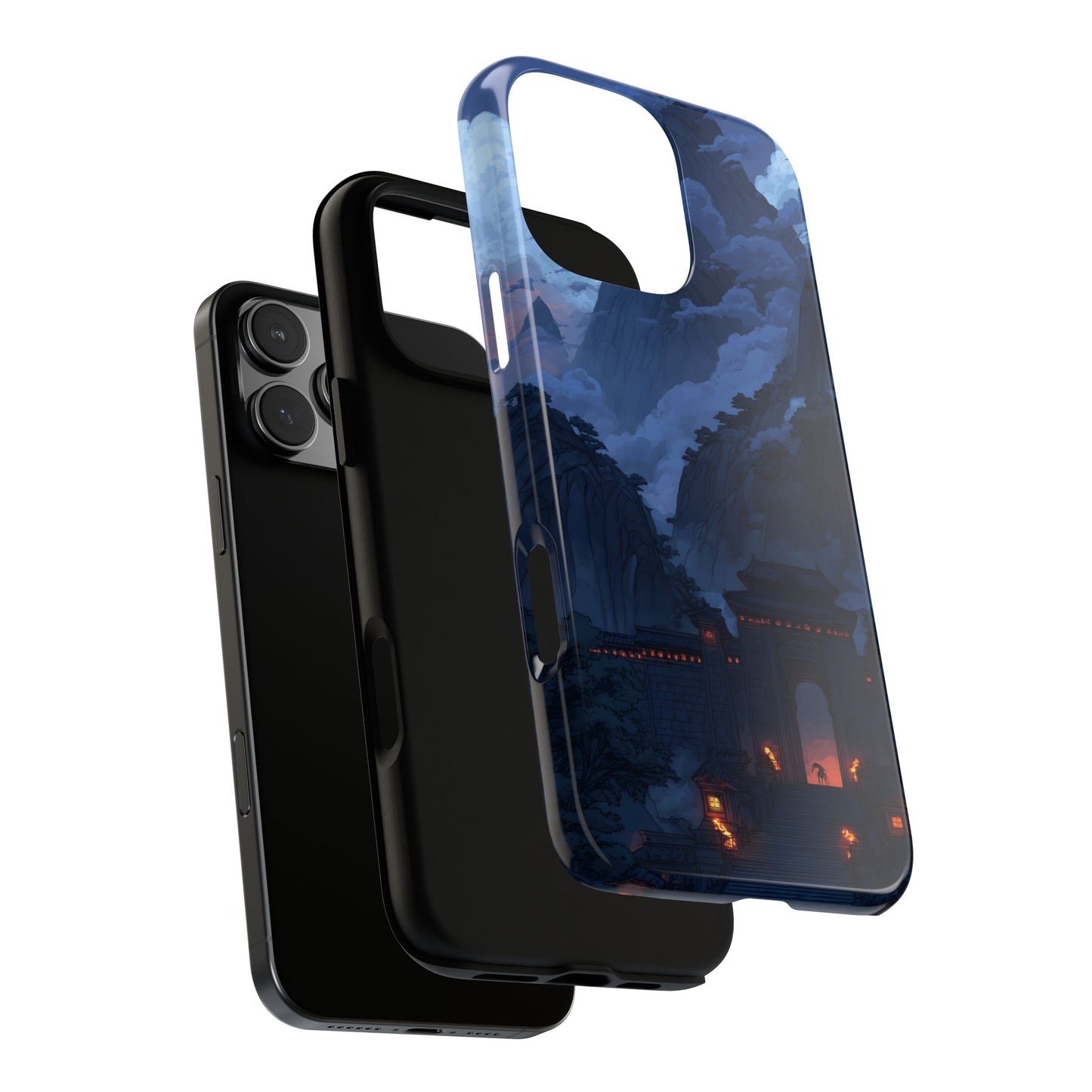 🌲 Mountain Fortress – Tough Glossy iPhone Case