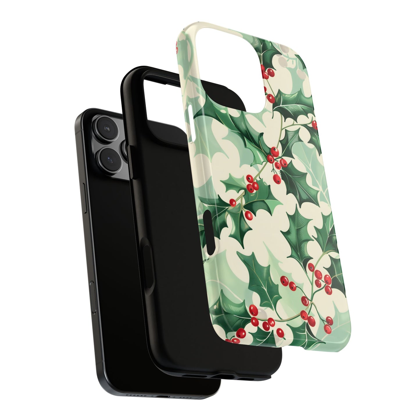 Winter Holly Charm – Tough Glossy iPhone Case