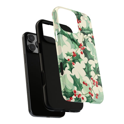 Winter Holly Charm – Tough Glossy iPhone Case