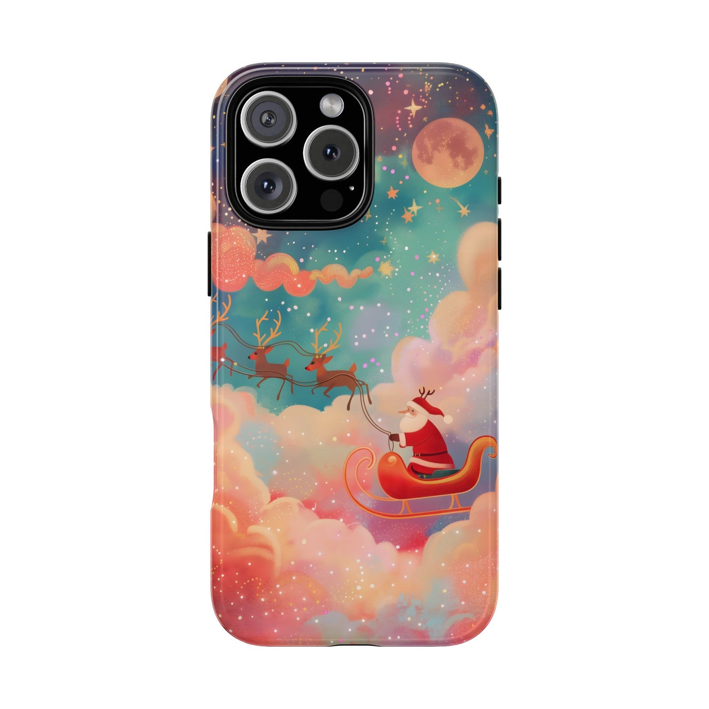 Starlit Santa Sky – Tough Glossy iPhone Case