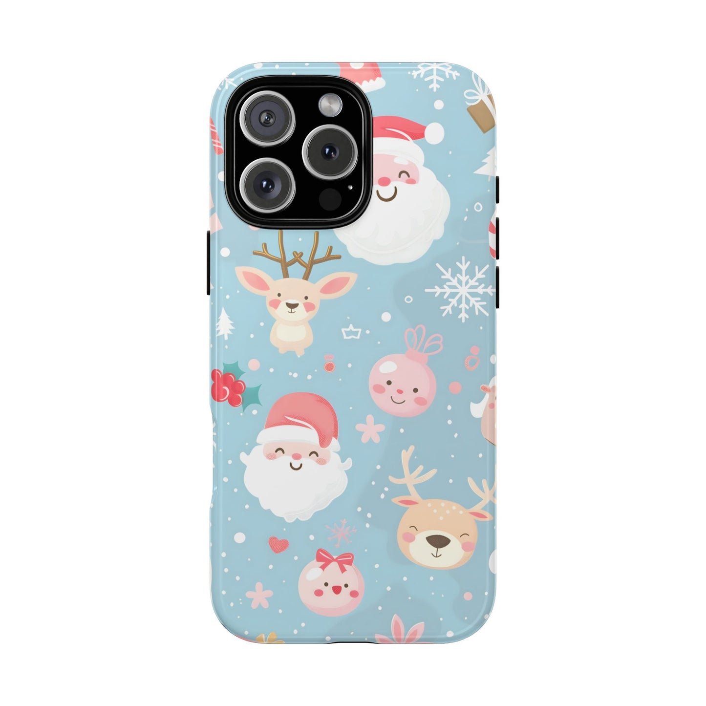 Pastel Santa Joy – Tough Glossy iPhone Case