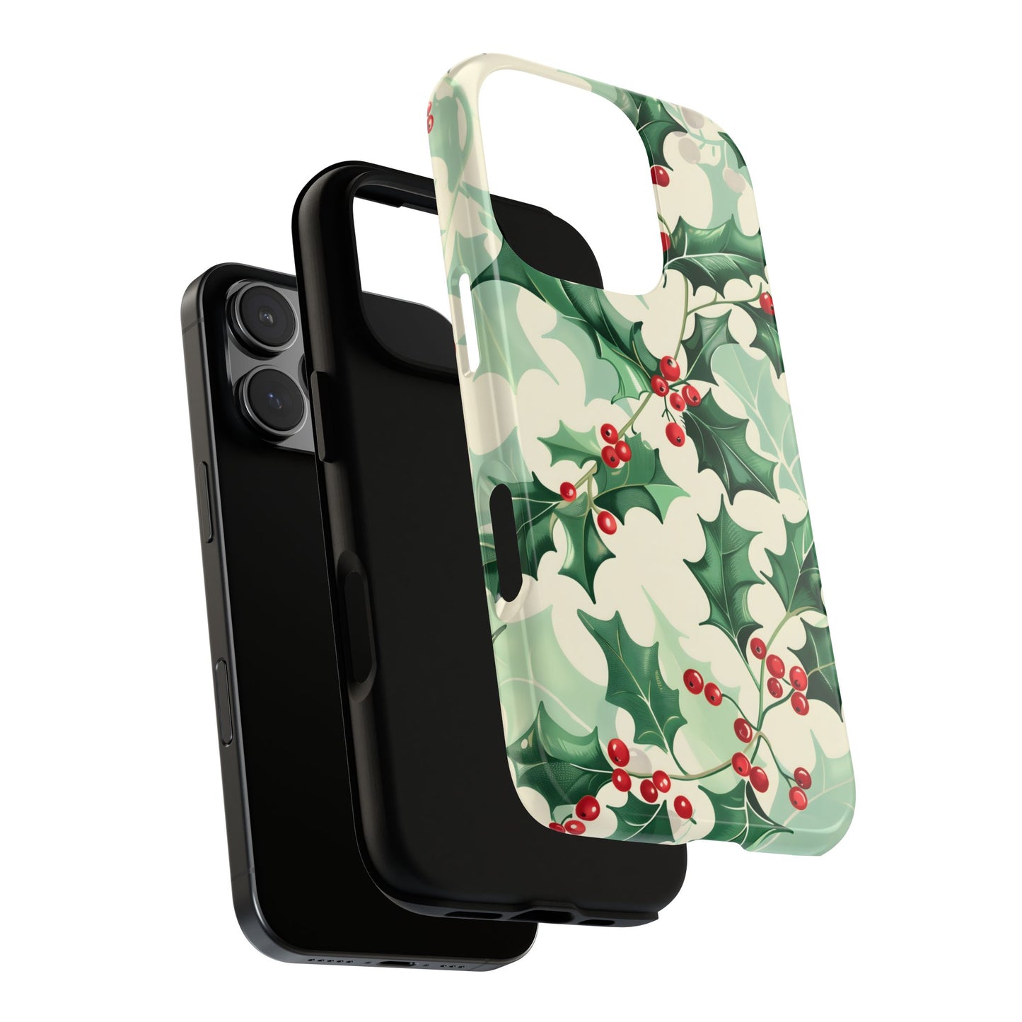Winter Holly Charm – Tough Glossy iPhone Case