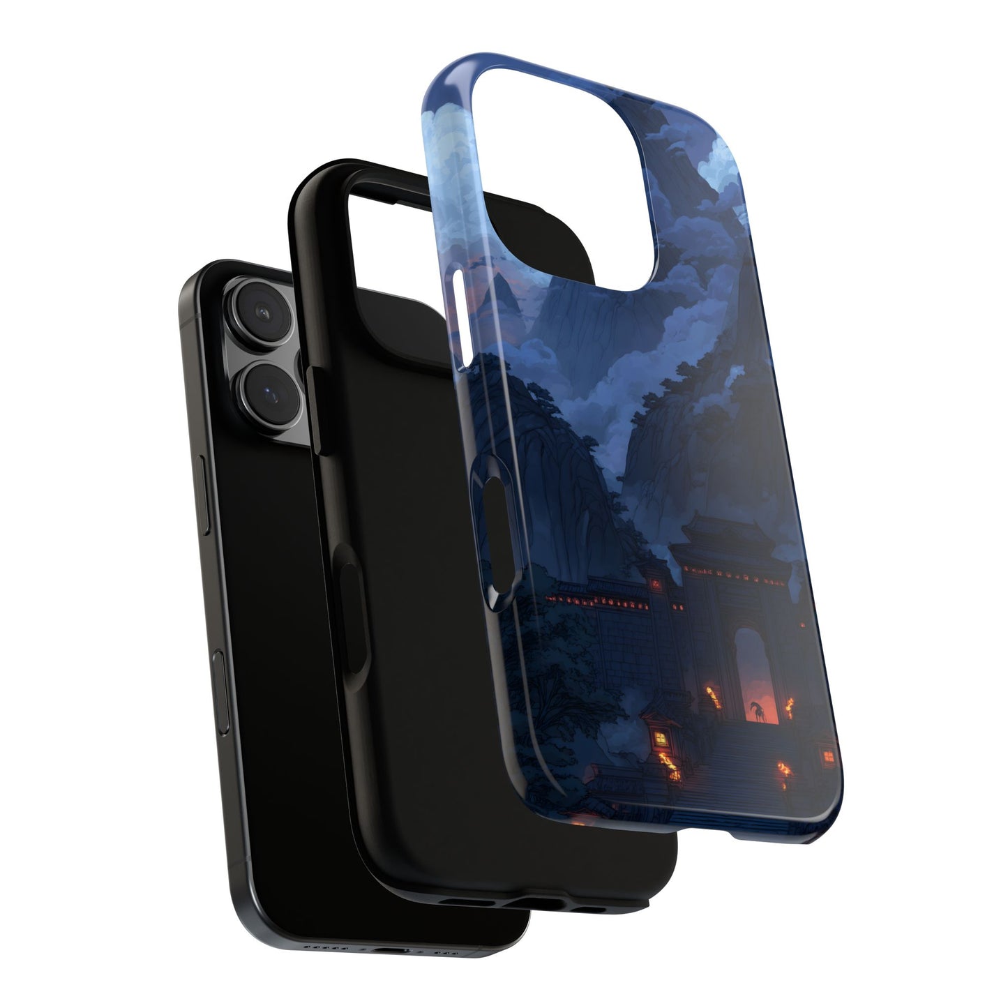 🌲 Mountain Fortress – Tough Glossy iPhone Case