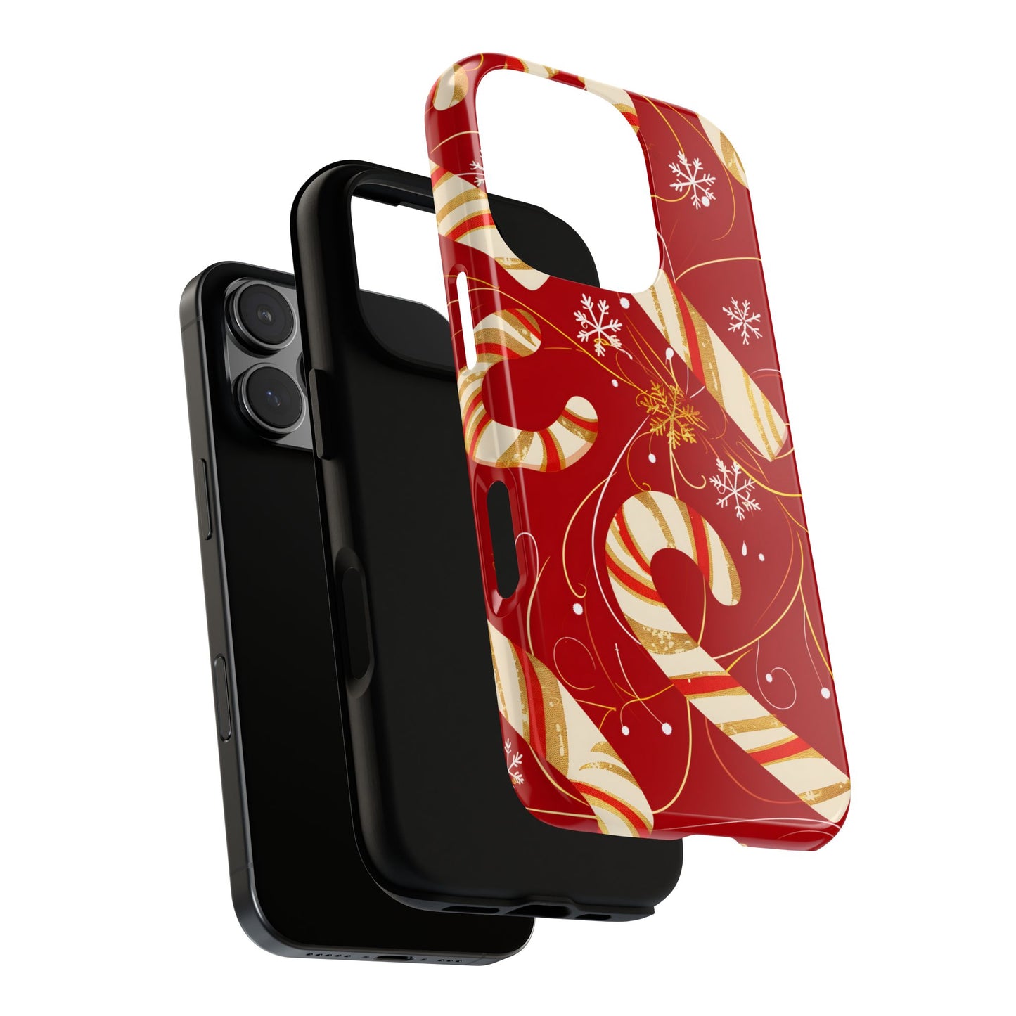 Golden Candy Cane Luxe – Tough Glossy iPhone Case