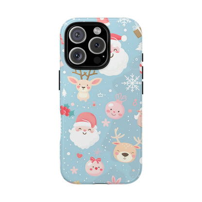 Pastel Santa Joy – Tough Glossy iPhone Case