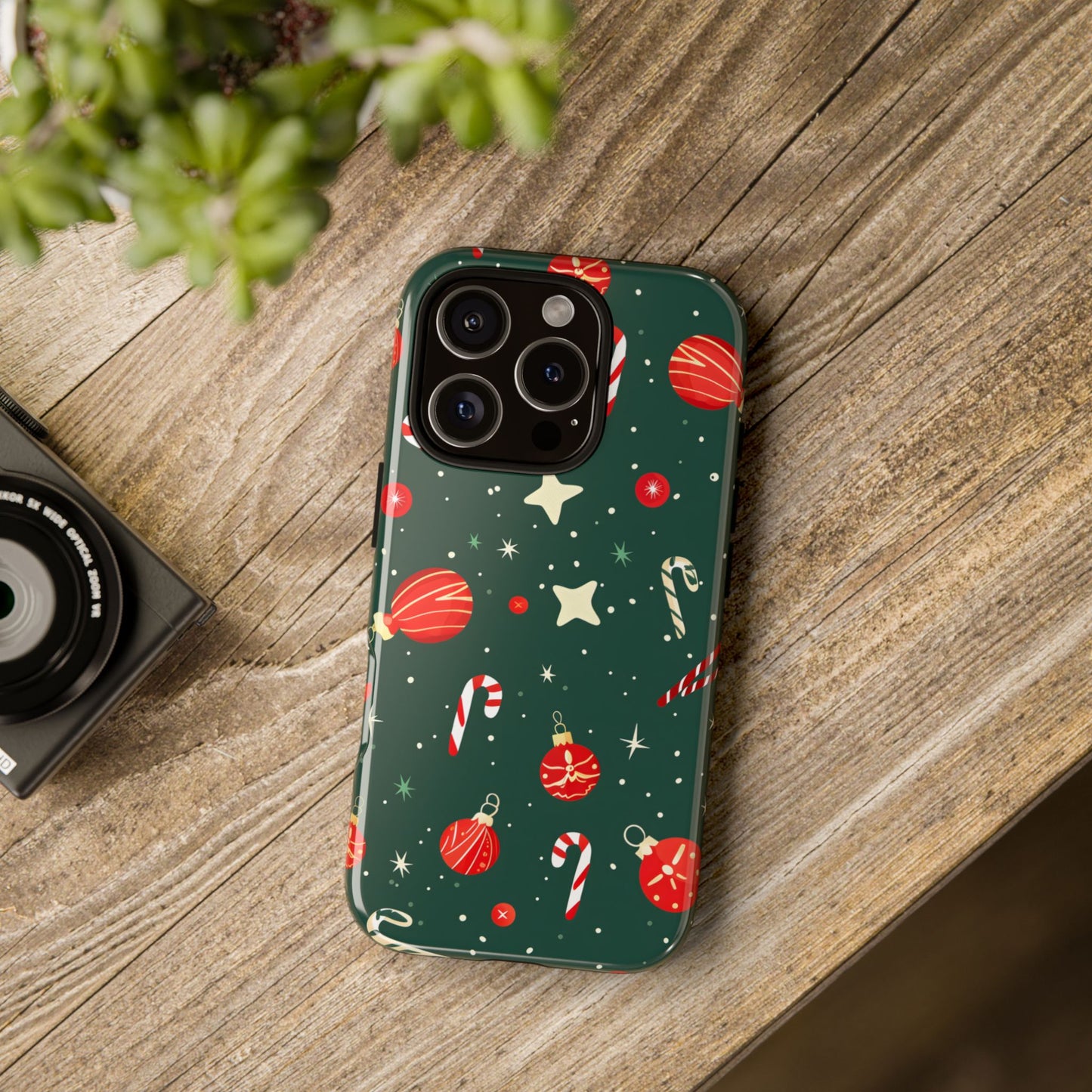 Festive Ornament Scatter – Tough Glossy iPhone Case