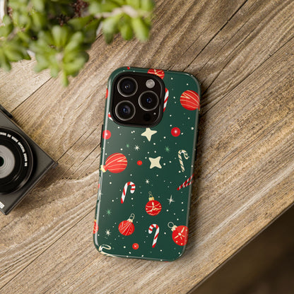 Festive Ornament Scatter – Tough Glossy iPhone Case