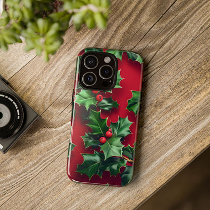 Holly Berry Bloom – Tough Glossy iPhone Case