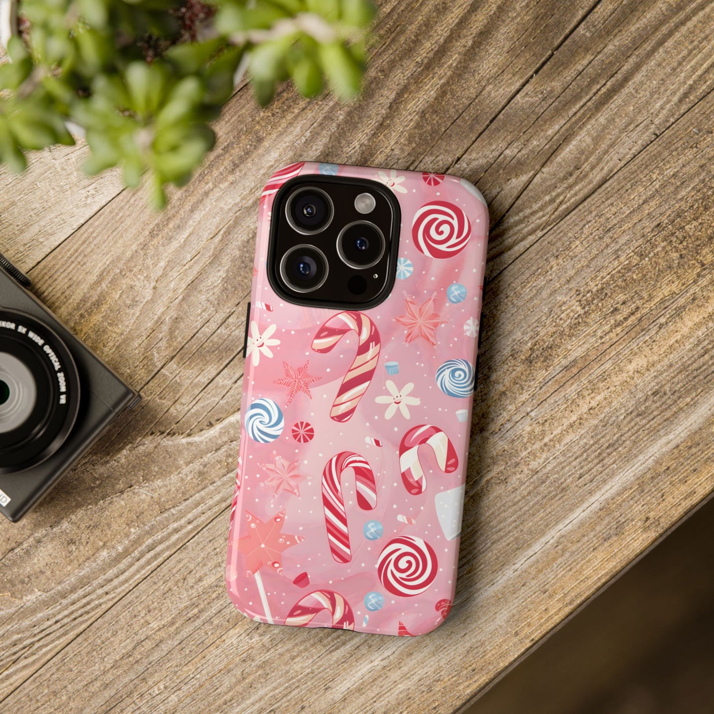 Candy Cane Swirl – Tough Glossy iPhone Case