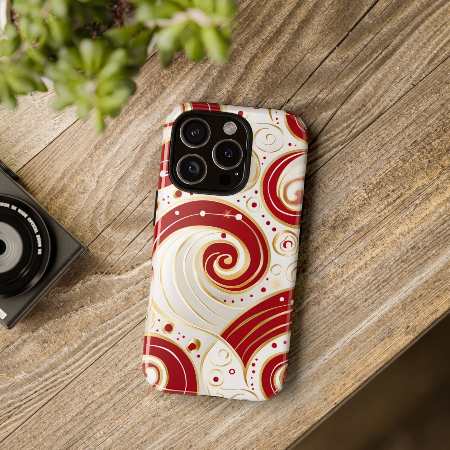 Golden Candy Swirl – Tough Glossy iPhone Case