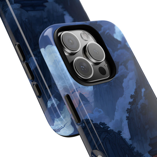 🌲 Mountain Fortress – Tough Glossy iPhone Case