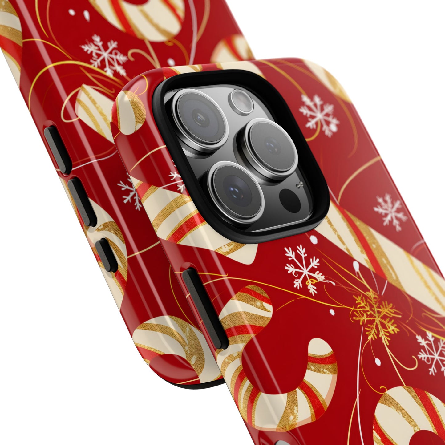 Golden Candy Cane Luxe – Tough Glossy iPhone Case