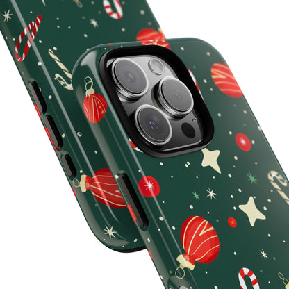 Festive Ornament Scatter – Tough Glossy iPhone Case