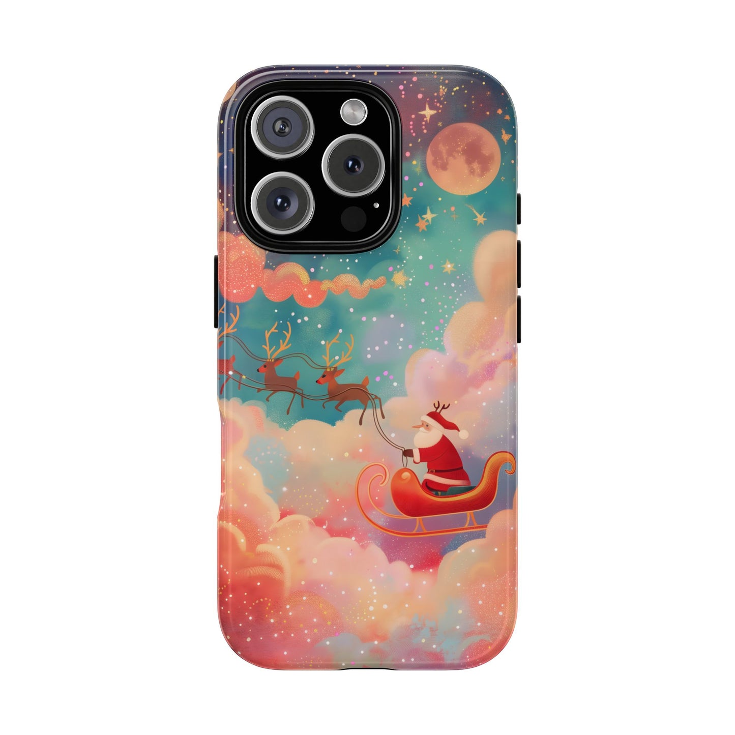 Starlit Santa Sky – Tough Glossy iPhone Case