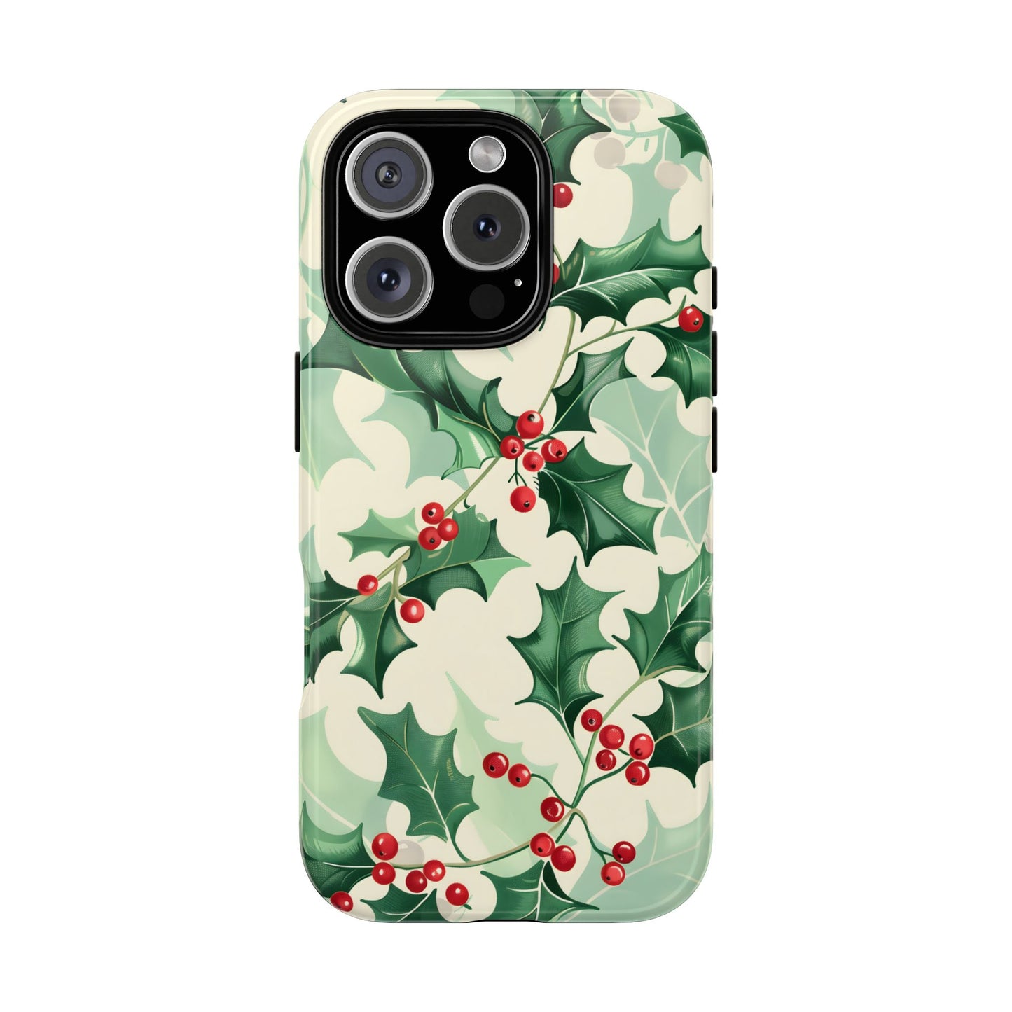 Winter Holly Charm – Tough Glossy iPhone Case