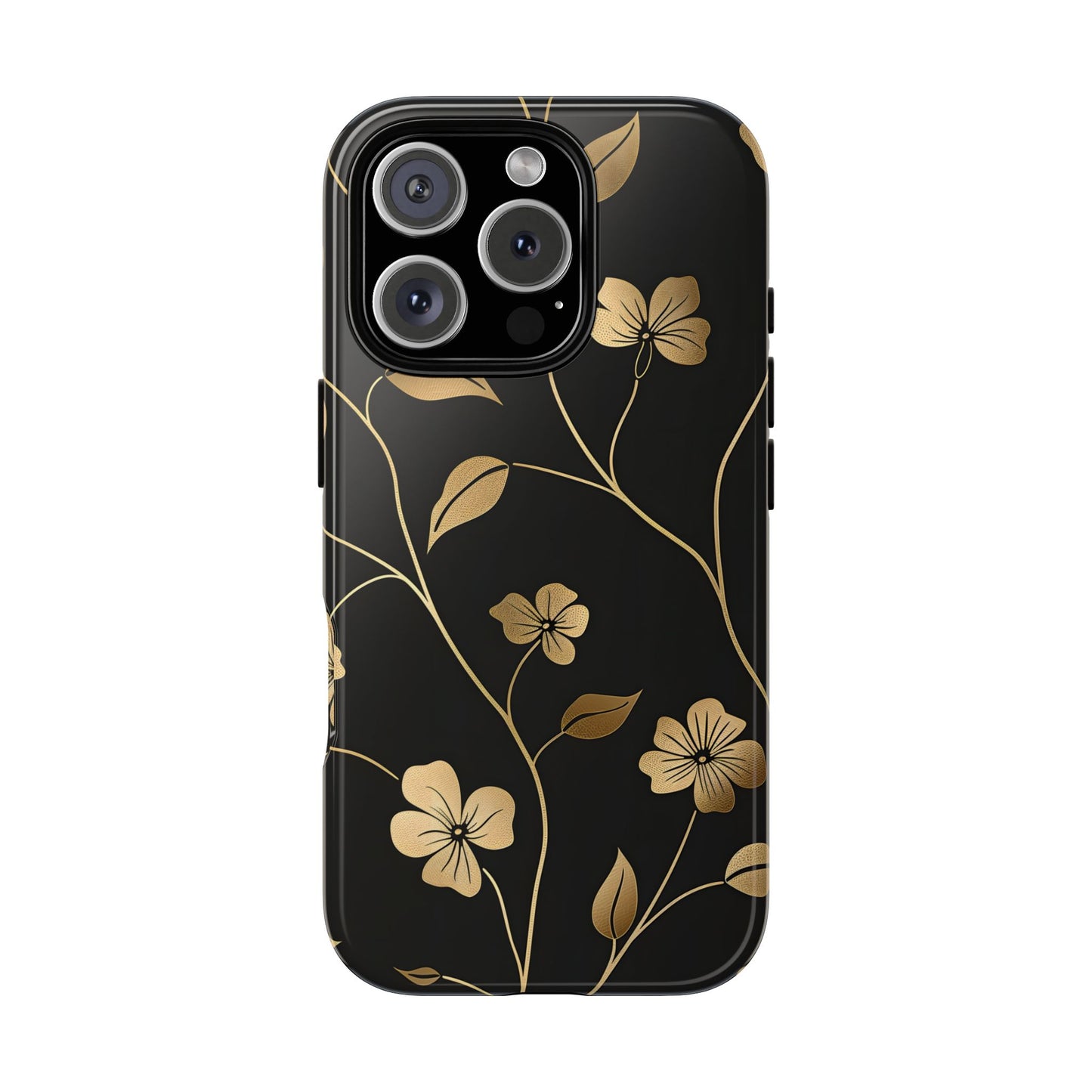 Golden Elegance – Tough Glossy iPhone Case