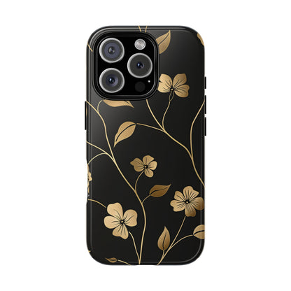 Golden Elegance – Tough Glossy iPhone Case