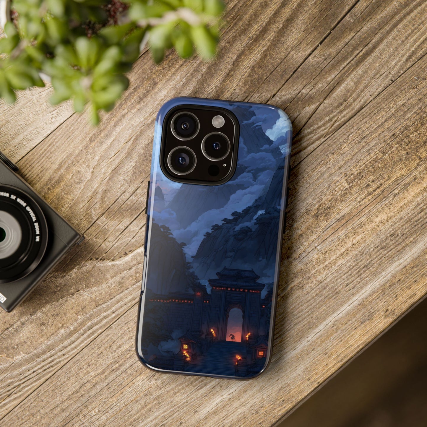 🌲 Mountain Fortress – Tough Glossy iPhone Case