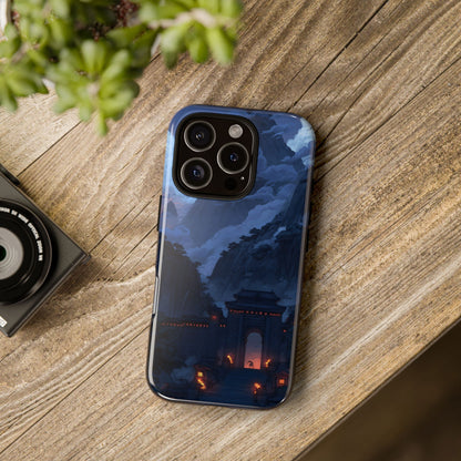 🌲 Mountain Fortress – Tough Glossy iPhone Case