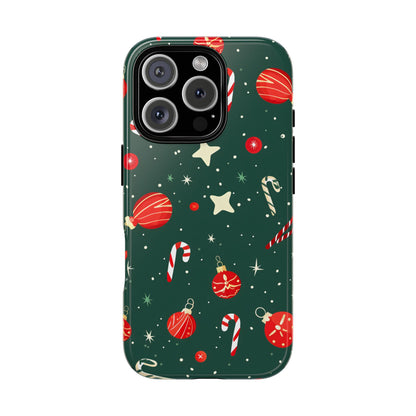 Festive Ornament Scatter – Tough Glossy iPhone Case