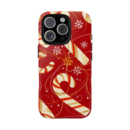 Golden Candy Cane Luxe – Tough Glossy iPhone Case