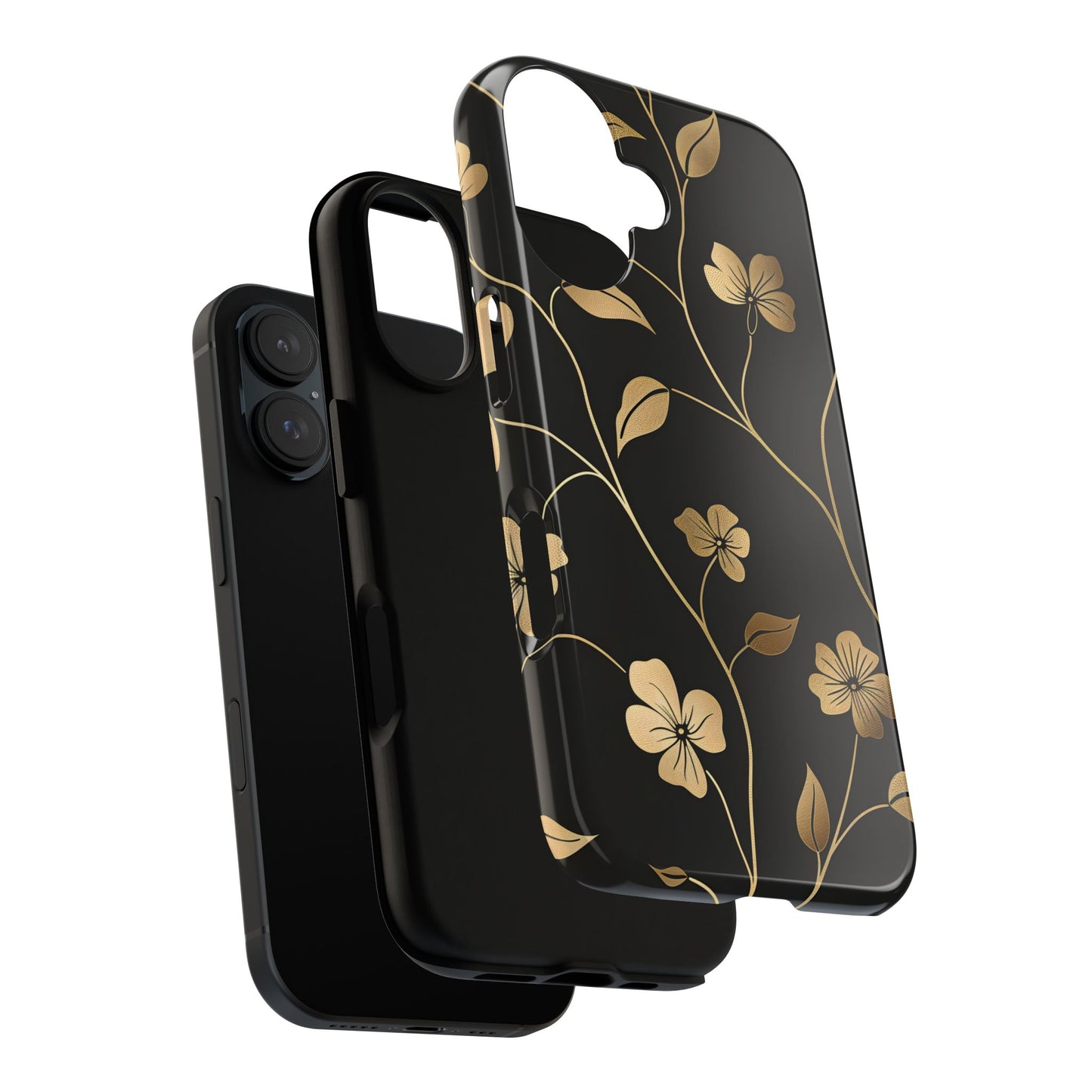 Golden Elegance – Tough Glossy iPhone Case