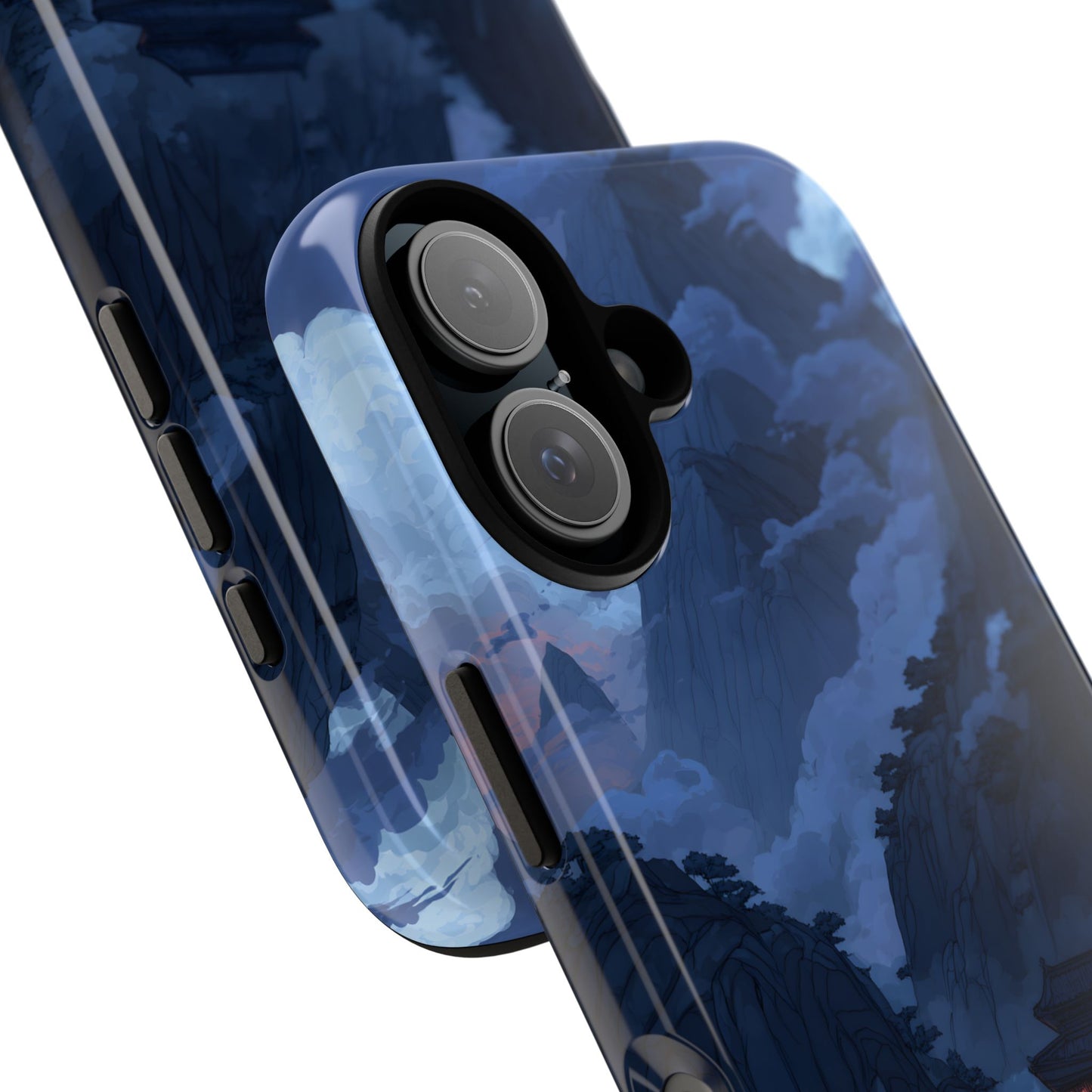 🌲 Mountain Fortress – Tough Glossy iPhone Case