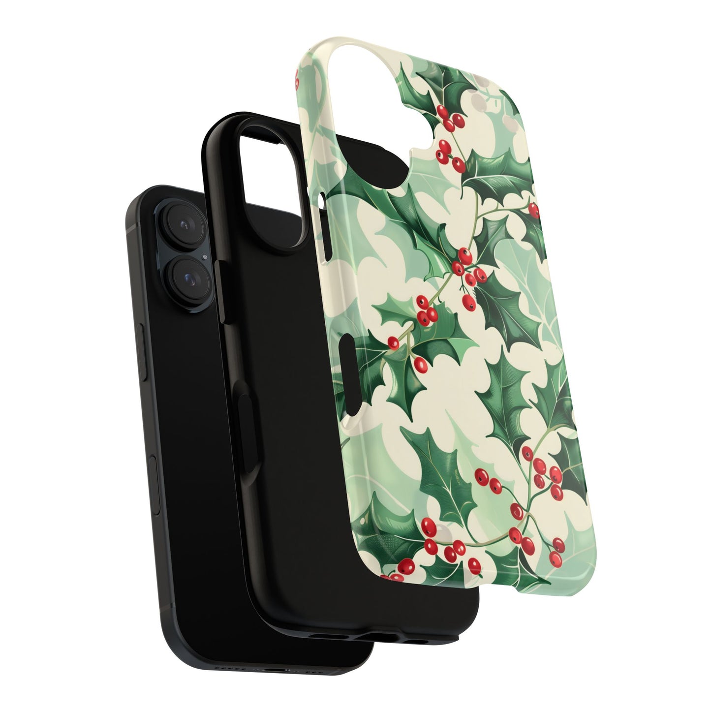 Winter Holly Charm – Tough Glossy iPhone Case