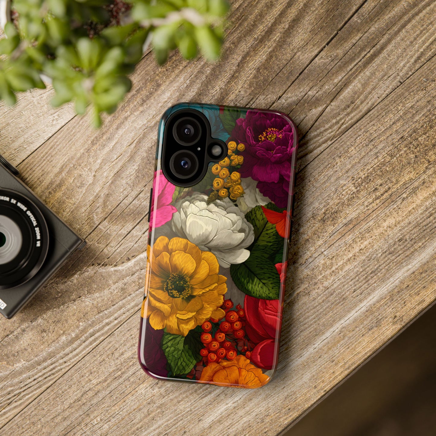 Midnight Bloom – Tough Glossy iPhone Case