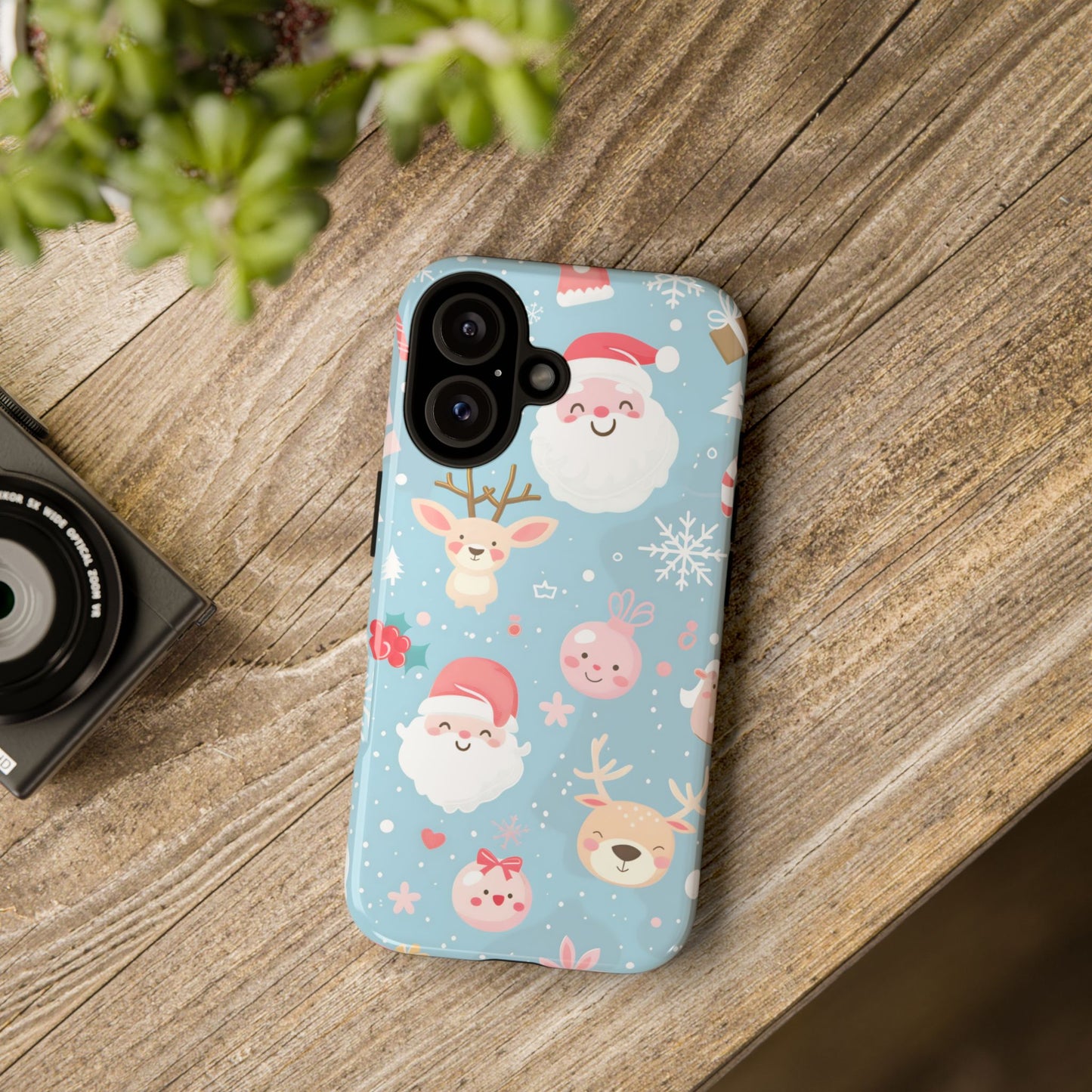 Pastel Santa Joy – Tough Glossy iPhone Case