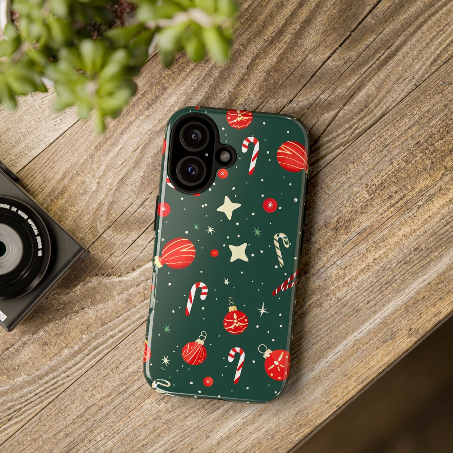 Festive Ornament Scatter – Tough Glossy iPhone Case